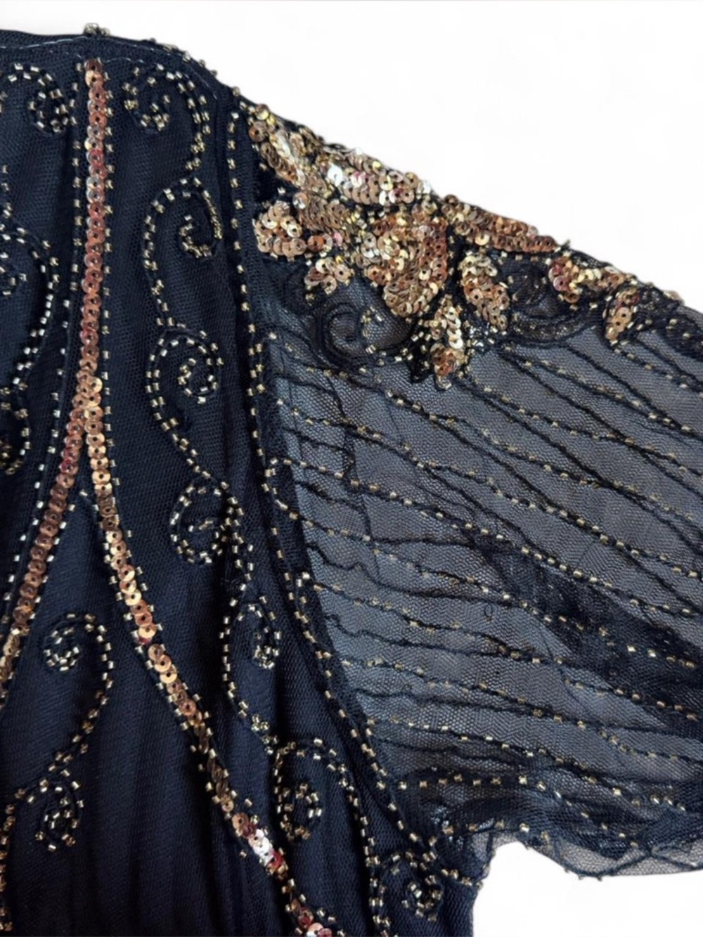 Babeyond Elegant Black and Gold Fringe Dress Fashion classic - Picture 8 of 11